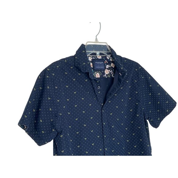Denim & Flower Ricky Singh Navy Polka Dot Button-Up Shirt Mens M 100% Cotton - Picture 3 of 7